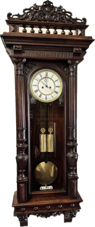 Nástěnné pseudorenesanční pendlové dvou-závažové bicí hodiny